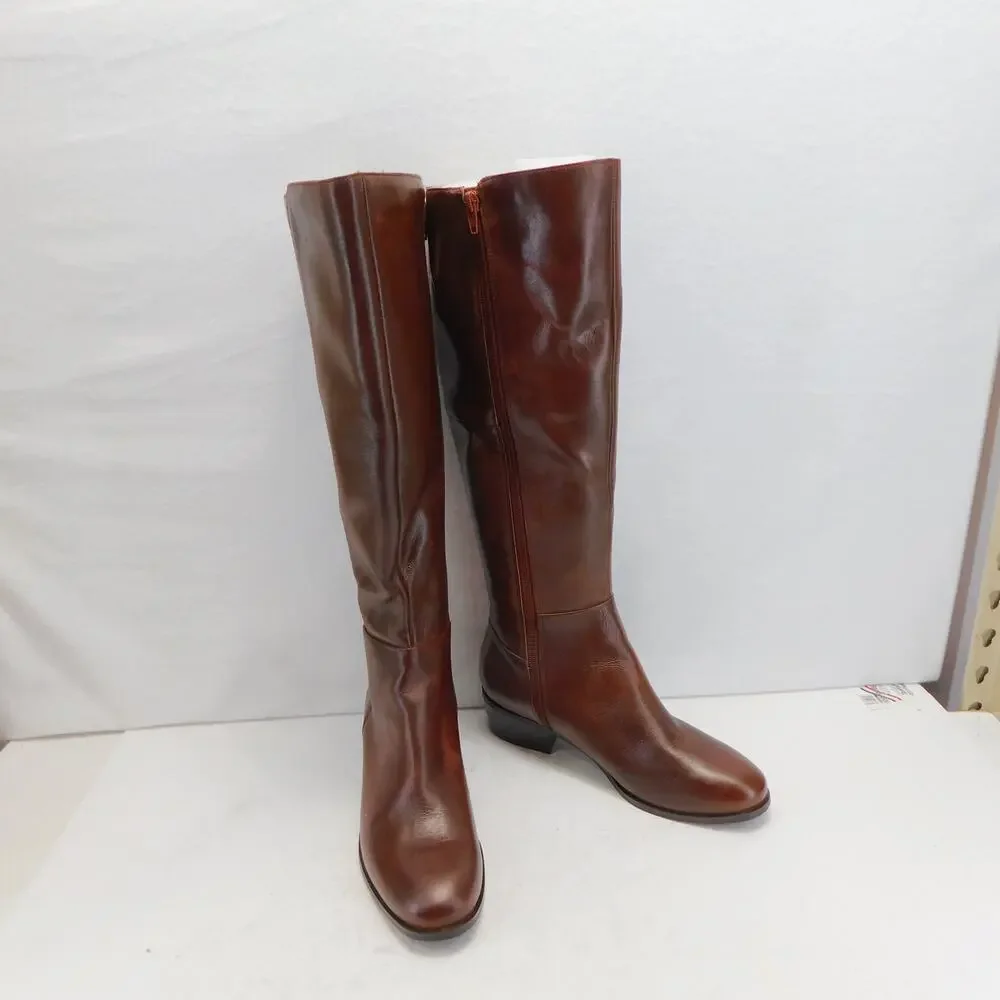 Rockport Evalyn Brown Tall Boot Saddle Block Heel Women's Size 7.5 - New - Picture 9 of 16